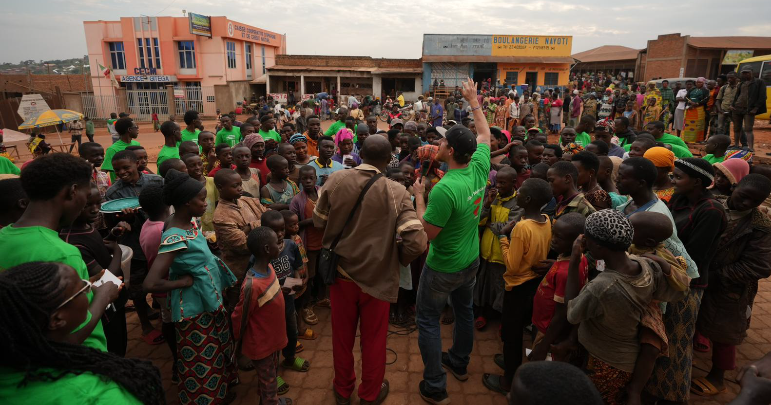 Preaching the Gospel on the streets of Gitega Burundi July 2022
